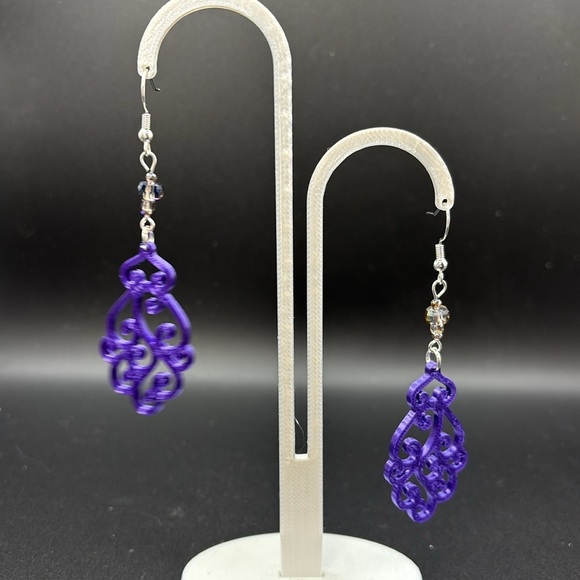 Handmade Purple Earrings - Picture 6 of 6